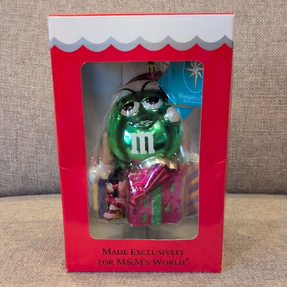 Christopher Radko Other - Christopher Radko M&M World Green Girl With Gift Ornament